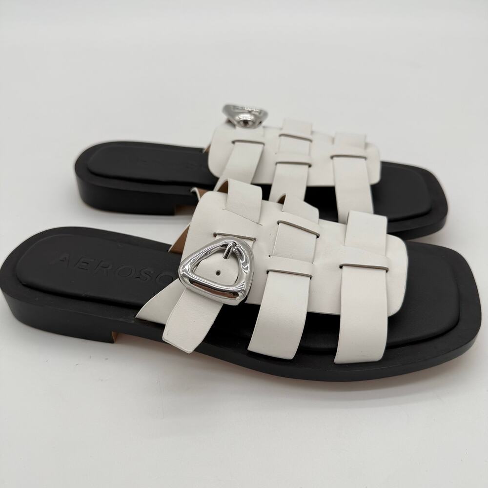 Aerosoles St. Marks Eggnog Burnished Leather Comfort Fisherman Sandals NWOB 7